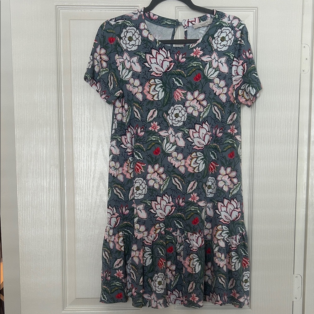 LOFT Floral Short Sleeve Dress